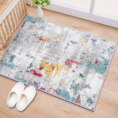 World Rug Gallery Wynn Contemporary Vibrant Abstract Design Area Rug