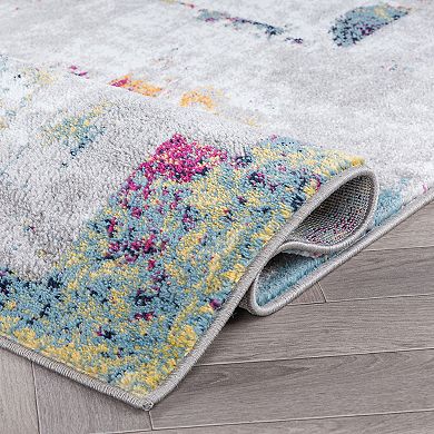 World Rug Gallery Wynn Contemporary Vibrant Abstract Design Area Rug