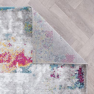 World Rug Gallery Wynn Contemporary Vibrant Abstract Design Area Rug