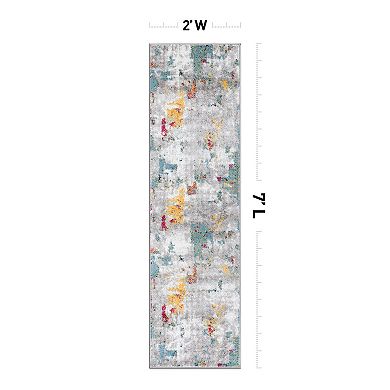 World Rug Gallery Wynn Contemporary Vibrant Abstract Design Area Rug