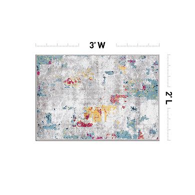 World Rug Gallery Wynn Contemporary Vibrant Abstract Design Area Rug