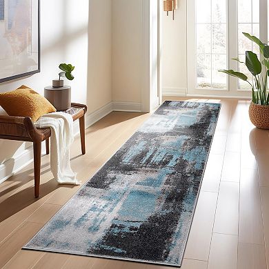 World Rug Gallery Wynn Modern Watercolor Abstract Design Area Rug