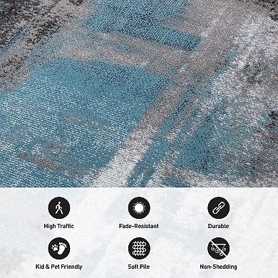 World Rug Gallery Wynn Modern Watercolor Abstract Design Area Rug