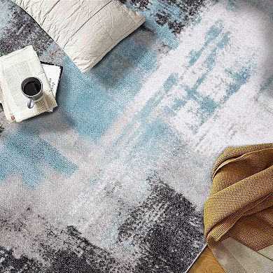 World Rug Gallery Wynn Modern Watercolor Abstract Design Area Rug