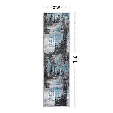 World Rug Gallery Wynn Modern Watercolor Abstract Design Area Rug