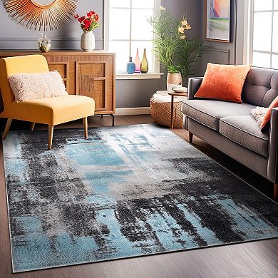 World Rug Gallery Wynn Modern Watercolor Abstract Design Area Rug