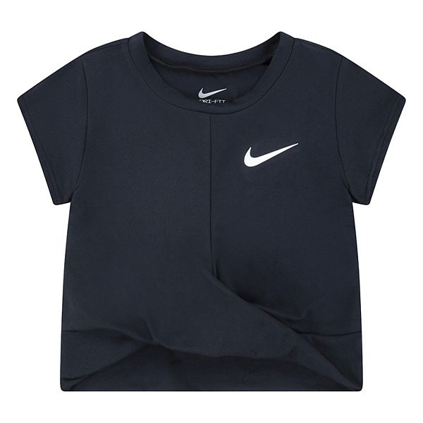 Toddler Girls Nike All Day Play Twist Hem Dri-FIT T-shirt - Black (2T)