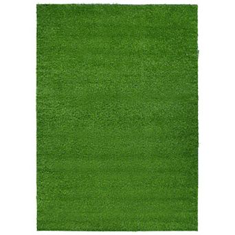 World Rug Gallery Artificial Solid Grass Area Rug