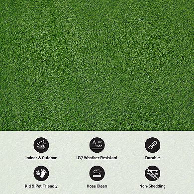 World Rug Gallery Artificial Solid Grass Area Rug