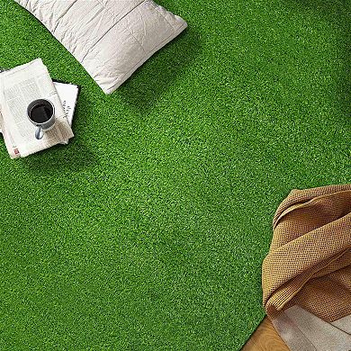 World Rug Gallery Artificial Solid Grass Area Rug