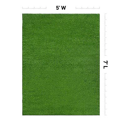 World Rug Gallery Artificial Solid Grass Area Rug