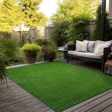 World Rug Gallery Artificial Solid Grass Area Rug