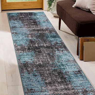 World Rug Gallery Abstract Design Distressed Area Rug