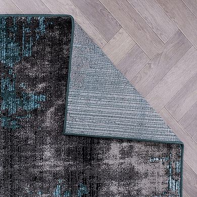 World Rug Gallery Abstract Design Distressed Area Rug