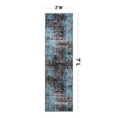 World Rug Gallery Abstract Design Distressed Area Rug