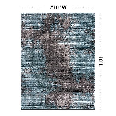 World Rug Gallery Abstract Design Distressed Area Rug