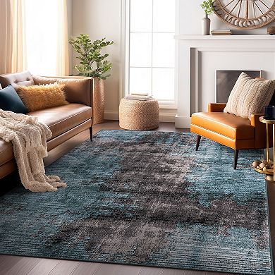 World Rug Gallery Abstract Design Distressed Area Rug