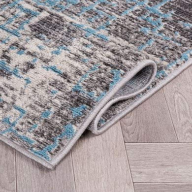 World Rug Gallery Distressed Abstract Design Area Rug