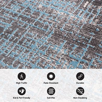 World Rug Gallery Distressed Abstract Design Area Rug