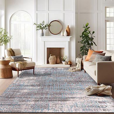 World Rug Gallery Distressed Abstract Design Area Rug