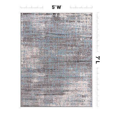 World Rug Gallery Distressed Abstract Design Area Rug