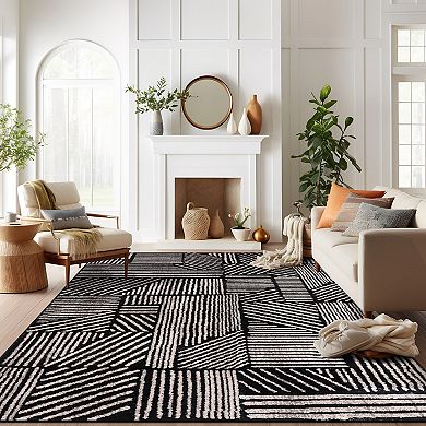 World Rug Gallery Contemporary Bohemian Stripes Area Rug