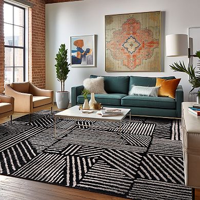 World Rug Gallery Contemporary Bohemian Stripes Area Rug