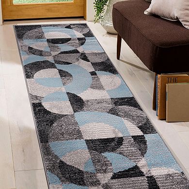 World Rug Gallery Modern Geometric Circles Design Area Rug