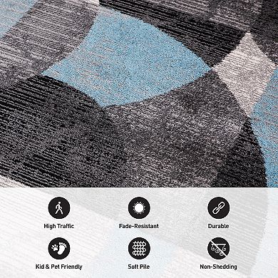 World Rug Gallery Modern Geometric Circles Design Area Rug
