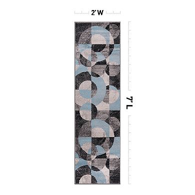 World Rug Gallery Modern Geometric Circles Design Area Rug