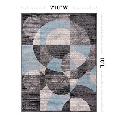 World Rug Gallery Modern Geometric Circles Design Area Rug