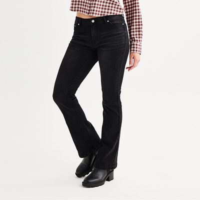 Juniors' Harper Ivy Rhinestone Pocket Flare Jeans