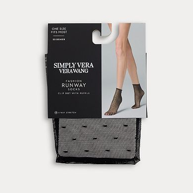Women's Simply Vera Vera Wang Mesh Clip Dot Ruffled Socks