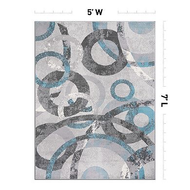 World Rug Gallery Circles Design Area Rug