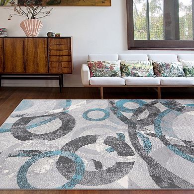 World Rug Gallery Circles Design Area Rug