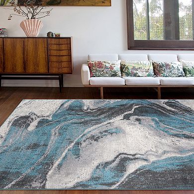 World Rug Gallery Watercolor Design Area Rug