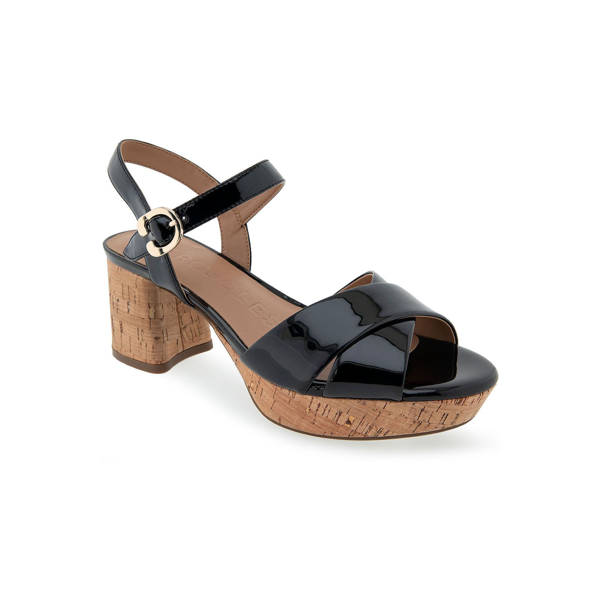 Aerosoles Cosmos Womens Platform Sandals, Size: 6.5, Black Patent Pu