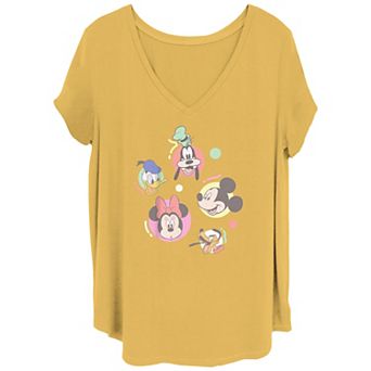 Disney's Mickey Mouse And Friends Head Bubbles Juniors' Plus Graphic Tee