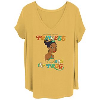 Disney's Princess And The Frog Tiana Profile Portrait Juniors' Plus Graphic Tee