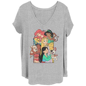 Disney's Princesses And Their Pets Juniors' Plus Graphic Tee