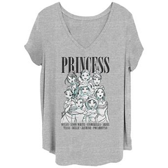 Disney's Princesses Lineup Juniors' Plus Graphic Tee