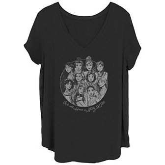 Disney's Princesses Have A Story To Tell Juniors' Plus Graphic Tee