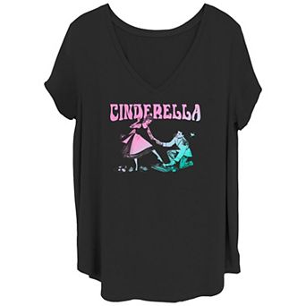 Disney's Cinderella Trying Glass Slipper Juniors' Plus Graphic Tee