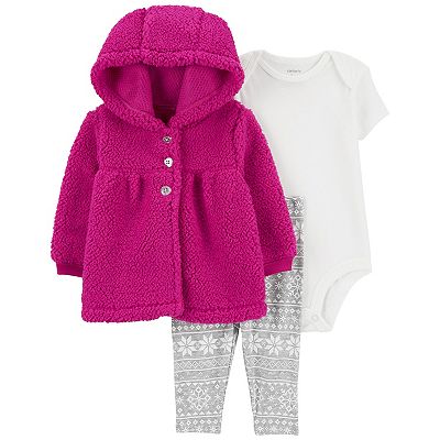 Baby Girl Carter s 3 pc. Berry Little Jacket Set