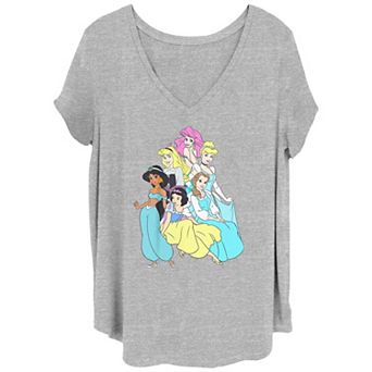 Disney's Princesses Group Pyramid Juniors' Plus Graphic Tee