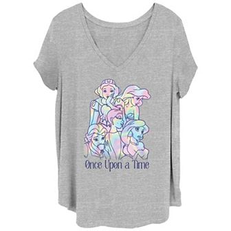 Disney's Princesses Tie Dye Print Juniors' Plus Graphic Tee