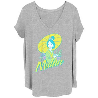 Disney's Mulan Pop Colors Portrait Juniors' Plus Graphic Tee