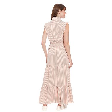 Women's London Times Smocked Waist Tiered Maxi Dress