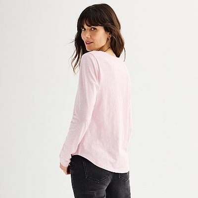 Women's Sonoma Goods For Life® Everyday Long Sleeve V-Neck T-Shirt