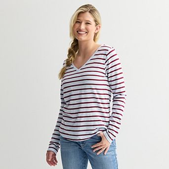Women's Sonoma Goods For Life® Everyday Long Sleeve V-Neck T-Shirt